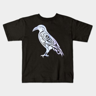 Celtic Nordic Raven Crow Winter Watercolors Kids T-Shirt